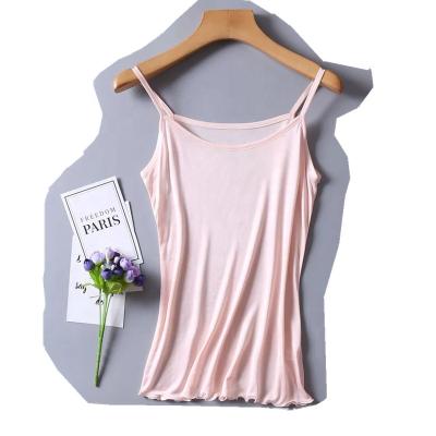 China Anti-wrinkle Women Tops Mulberry Silk Camisole Silk Vest Summer For Girls for sale