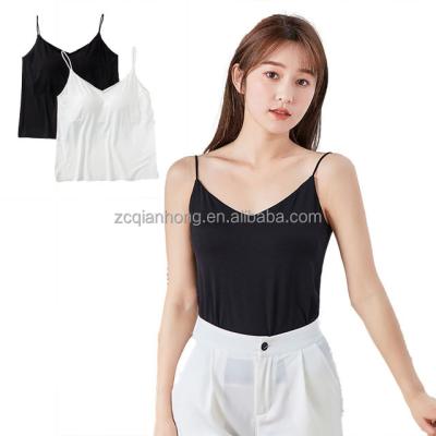 China Wholesale Black Sexy V-Neck Camisole Ladies Anti-Pilling Fashion Home Top for sale