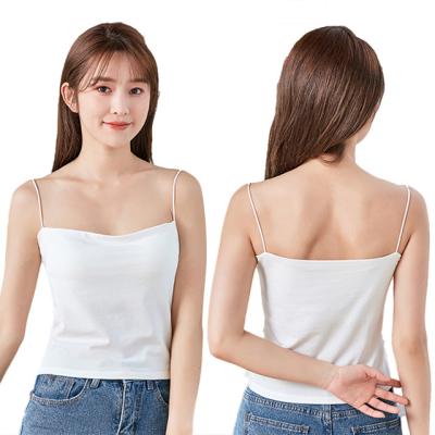 China Anti-pilling Best Selling OEM Multicolor Customized Women Sexy Off The Shoulder Cropped Top Tank Top Bra Protection Strap Bra for sale