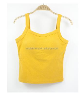 China Custom made summer anti-pilling threaded modal tank top with chest pad no bra strap cups all in one underwear yoga sports camisole for sale