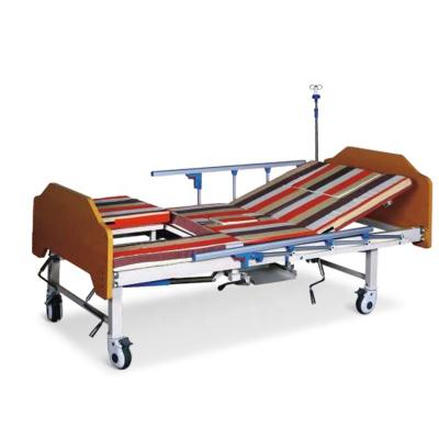 China Commercial Hospital Furniture 5 Functions Steel Manual Hospital Bed With Potty for sale