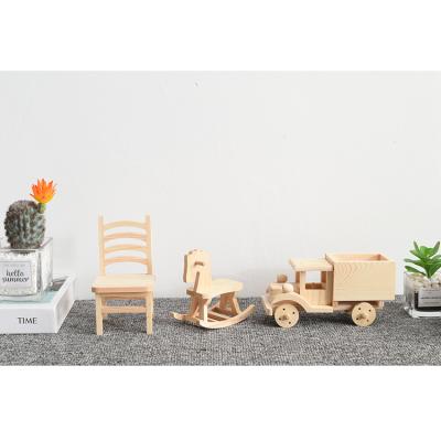 China DIY TOY Low Cost Wholesale Educational Assemble Wooden Diy Chair Car Horse Toys for sale