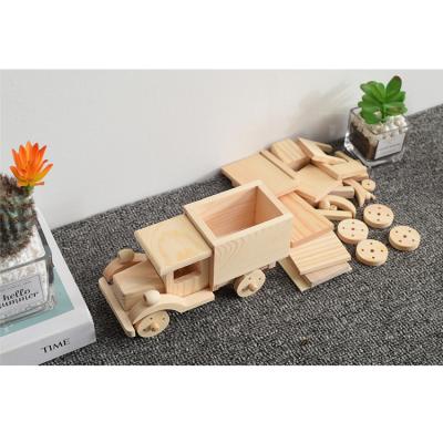 China DIY TOY Hot Sale China No Three-dimensional Natural Color Train Glue Diy Mosaic Wooden Toys For Children for sale