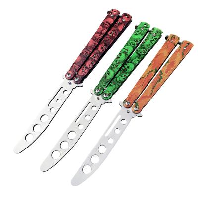 China 440 Stainless Steel Dull Blade Practice Butterfly Knife EDC Outdoor Camping Knives for sale