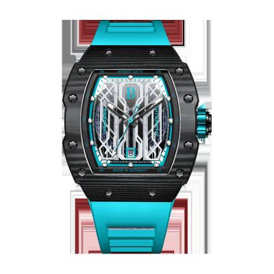 China Van het de Manier het Toevallige Silicone van mensen Polshorloge Sapphire Glass Automatic Mechanical Watch Te koop