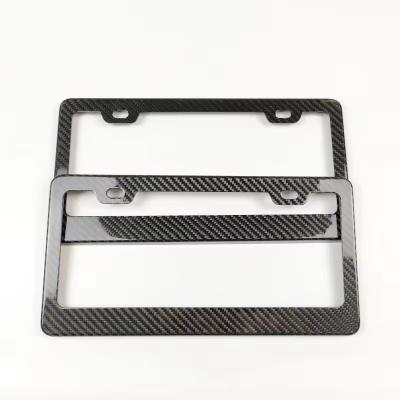 China Professional Manufacture Cheap Classic Carbon Fiber License Plate Frame for USA for sale