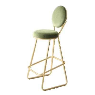 China Other Seat Gold Modern Soft Velvet Design Metal Home Factory Arts Lazy Back Bar Stool for sale