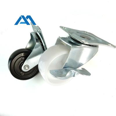 China Modern PU PVC Material Heavy Duty Type Nylon Wheels With Brake Without Brake Industrial Caster Wheels for sale