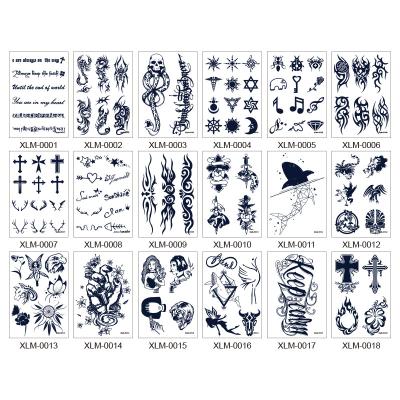 China Lotus Flower Hand Letters Temporary Skull Design Waterproof Temporary Tattoo Sticker Butterfly Stencils Custom Sheet for sale