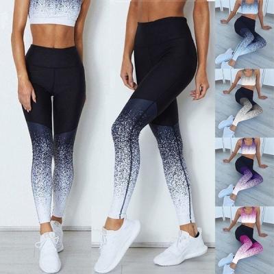 China Breathable Custom High Waisted Fitted Print Leggings Tight Stretch Sexy Ladies Wearing Butt Lift Yoga Pants Outfit With Pockets For Women for sale