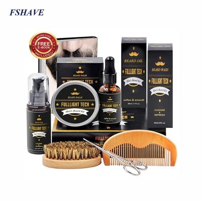 China Stylish Premium Beard Comb Set Care Beard Grooming Kit Best For Men Include Beard Oil And Balm Gift Set for sale