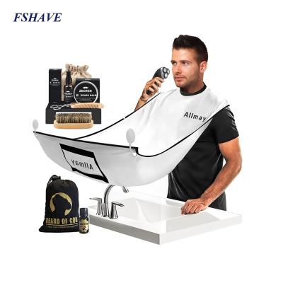 China Barber Salon Saving Pro Facial Stylist Long Lasting Hair Beard Grooming Trimming Cape For Men Hairdressing Beard Apron Bib for sale