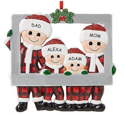 China Home Decoration Resin Plaid Christmas Ornaments for sale