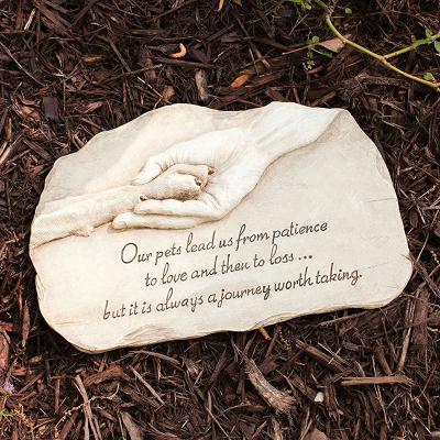 China Europe Garden Dog Paw Available Devotion Painted Polystone Stepping Stone for sale