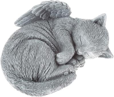 China Outdoor 3D Europe Pet Angel Cat Sleeping Memorial Stones for sale