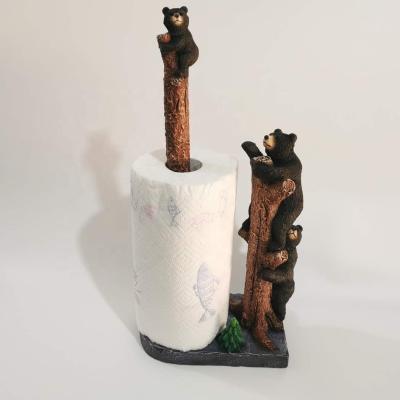 China Popular Europe Black Bear Paper Towel Holder Rack for sale