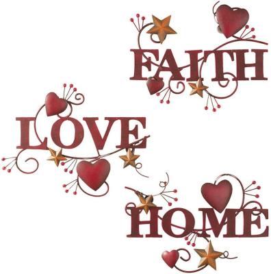 China Europe metal love and faith metal wall art for home decor for sale