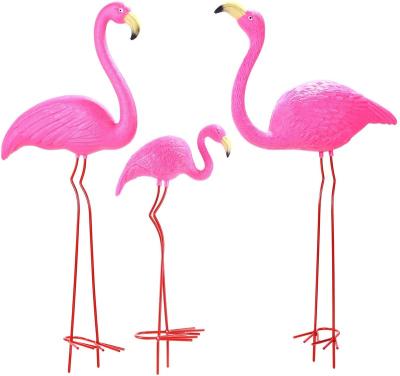 China Garden Decor Flamingo Family with Metal Feet Stakes for the Garden for sale