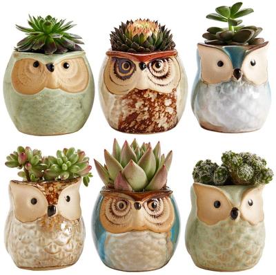 China Cheap Flower Pot Owl Pot Ceramic Plant Pot 2.5 Inch From Europe for sale