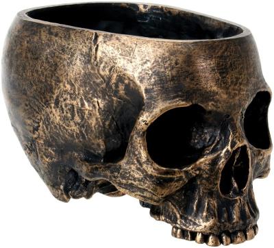 China Europe Resin Bronze Halloween Skull Candy Bowl Planter Pots for sale