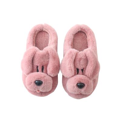 China Cute Cartoon Dog Baby Winter Girls Flat Slippers Home Shoes Fur Home Slipper Kids Warm Children Slipper for Boy and Girl for sale