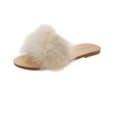 China Fashion Trend Hot Sale Women's Shoes Sandals Fashion Fur Slippers Summer Slide for sale