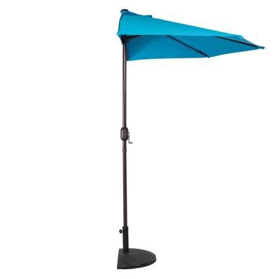 China Modern Patio Outdoor Steel Hanging Parasol 5 Half Ribs With Base Umbrella for sale