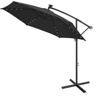 China Traditional Height Quality LED Solar Hanging Umbrella Restaurant Parasol for Outdoor and Garden for sale