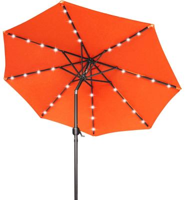 China Modern selling well all over the world of solar panel parasol, cafe led market lightweight aluminum umbrella with logo for restaurant for sale