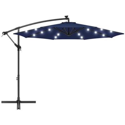 China Modern Factory Price Outdoor Waterproof Sun Parasol Custom Patio Garden Umbrella With LED For Garden And Restaurant for sale