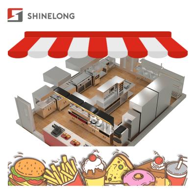 China fast food equipment fast food equipment hamburger chicken fast food kiosk restaurant equipment for sale