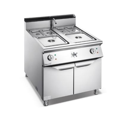 China Steel304 Stainless Commercial Kitchen Bain Marie Cooking Equipment With Free Standing Electric Cabinet for sale