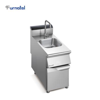 China High Quality Adjustable Feet 700 Series Stainless Steel Work Table With Sink And Cabinet for sale