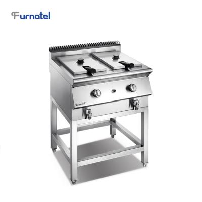 China Hotels X Series Commercial Table Top 2-Tank 2-Basket Gas Fryer With Rack for sale