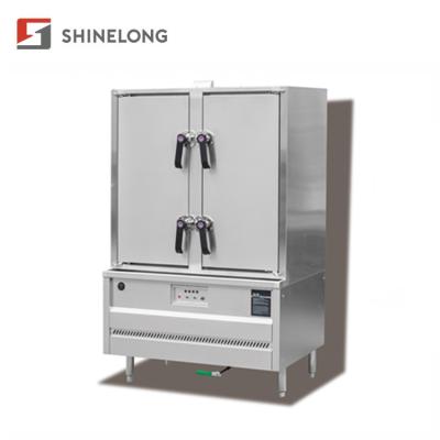 China Commercial Catering Open Butterfly Two Door Gas Rice Steamer Cabinet Machine for sale