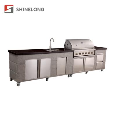 China K960 Stainless Steel European Combo Gas Barbecue Grill Easily Cleaned Outdoor Manufacturers for sale