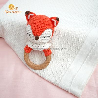 China Anti-pilling high quality wholesales 100% cotton blanket with handmade toys for baby gift for sale