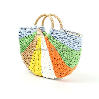 China Hot Sale Large Capacity Woven Multicolor Designs Handmade Macrame Crochet Beach Bag for sale