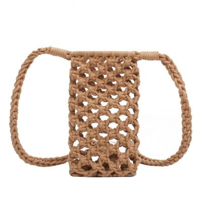 China Large Capacity Summer Fashion Knitting Small Cross - Body Woven Crochet Phone Bag For Ladies for sale