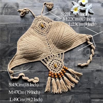 China Women Breathable Hot Handmade Crochet Swimwear Fashion Sexy Bikini Bra Tops for sale