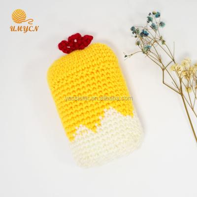 China Lovely Lightweight Crochet Diy Protective Storage Cover For Earphone Box for sale