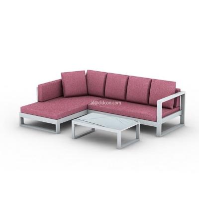 China Eco-friendly Fashionable Promotional Aluminum Garden Furniture Outdoor Sofa Set for sale