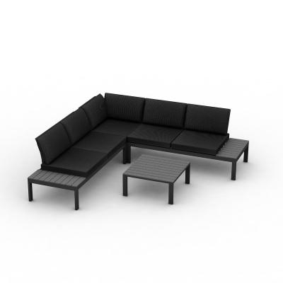 China High loading quantity luxury aluminum L shape sofa funiture patio eco-friendly KD structure outdoor set for sale