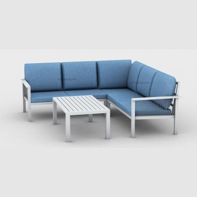 China Durable Garden Sofa Aluminum Outdoor Furniture L Shape Outdoor Sofa Set Modern Fashion Sofa for sale