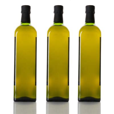 China 250ml 500ml 750ml Square Glass Olive Oil Vinegar Bottles Empty Clear Luxury Order Friendly Sauce Orders With Metal Caps for sale