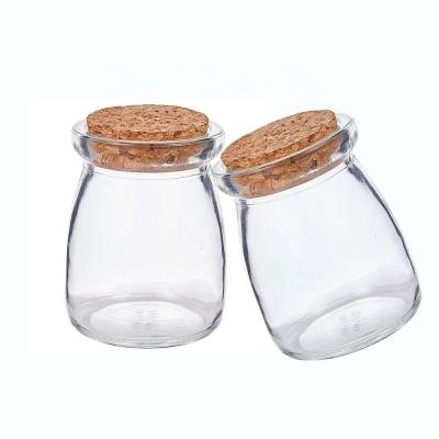 China Wholesale Environmental Friendly Pudding Wedding Favors Honey Pots Milk Canister Cup Mini Yogurt Glass Jars With Lid for sale