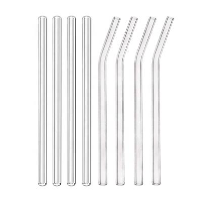 China Manufacturer Custom Viable Clear Colorful Reusable Bent Glass Blown Drinking Straw for sale