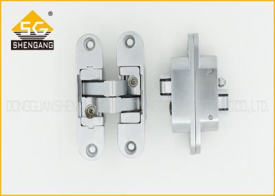 China Zinc Alloy 3D Adjustable Invisible Door Hinges For Interior Door Thickness 30mm/40mm for sale