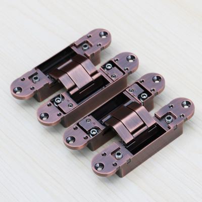 China 3d hidden door hinges manufacturer of concealed hinge 180 degree for residential doors for sale