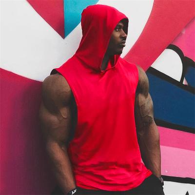 China Cheap Empty Simple Muscle Sleeve Mens Muscle Sleeve Opening Anti-Shrink Custom Logo Drop Cotton Hooded Tank Tops Fitness Tops for sale